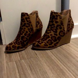 Mata Shoes Leopard print wedge booties (Modcloth)